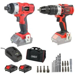 Kit de Perceuse visseuse et visseuse à choc 18v -chargeur et batterie