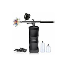 Mini pistolet aérographe portable avec kit compresseur - Noir