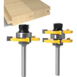 6MM Queue Langue Appariée et Fraise de Rainure Set 3 Dents Forme t Cutter en Bois de Coupe Outil de