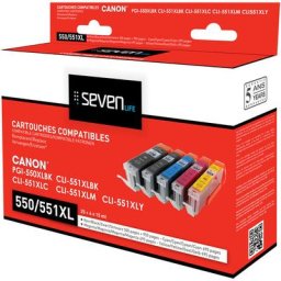 Pack de 5 cartouches compatibles canon PGI-550 xl / CLI-551 xl Seven Life