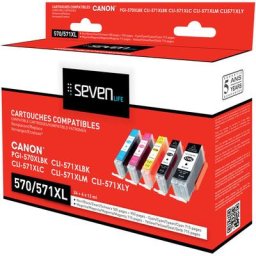 Pack de 5 cartouches compatibles canon PGI-570 xl / CLI-571 xl Seven Life