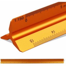 Chelle triangulaire Règle en aluminium d'ingénieurs de règle de triangle Gravé au Laser Règle