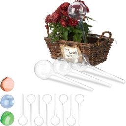Globes d'arrosage en plastique, lot de 12, distributeur eau plantes, 2 semaines, pot fleurs, 250