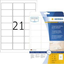 8017 Etiquette A4 63.5 x 38.1 mm film, brillant transparent 525 pc(s) permanente Etiquette