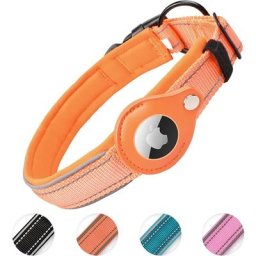 Collier Chien Rembourré pour AirTag, Collier pour Chien Réfléchissant Airtag Apple, Air Tag Intégré