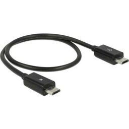 Delock - Câble usb usb 2.0 USB-Micro-B mâle, USB-Micro-B mâle 0.30 m noir avec fonction otg 83570