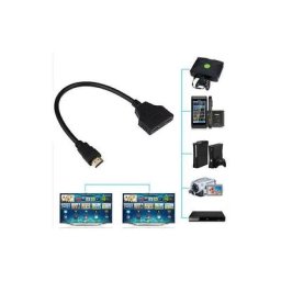 Câble adaptateur répartiteur hdmi 1 entrée 2 sorties pour moniteur de bureau pc portable 1080p, 2