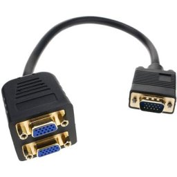 Duplicateur passif de 1 connecteur vga mâle à 2 connecteurs vga femelle 20 cm