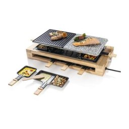 Appareil a raclette électrique jusqu'a 8 personnes avec pierre naturelle et plaque de grill a