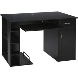 Bureau informatique multimédia multi-rangements avec étagère tiroir tablette clavier mdf 120 x 60 x