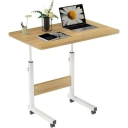 Tonghua - Bureau avec Roues, Table de Bureau, Hauteur Réglable, Bureau pour Chambre à Coucher,