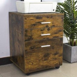 Unité de bureau à tiroirs Bureau Bois mdf Imprimante Cabinet 3 Tiroirs Antique