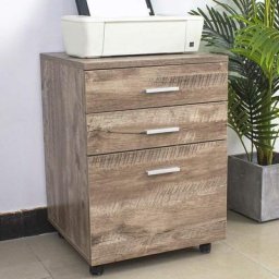Tiroir Bureau Bois mdf Meuble Imprimante 3 Tiroirs Gris Colombe