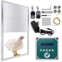 Automatique de poulailler- Porte à Poulet en Métal Robuste, la Porte du capteur de lumière, Porte