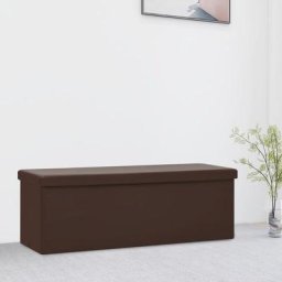 Banc de rangement pliable | Coffre de rangement Marron pvc 63469 - Brun