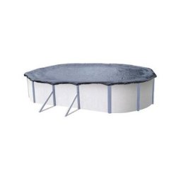 Bâche d'hivernage pour piscine ovale de 7,30 x 3,65 m à 7,75 x 4,10 m - Gris