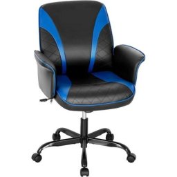 Chaise Gaming Cuir pvc, Siège Gamer Ergonomique Pivotant, Fauteuil de Bureau de Bascule, Réglable