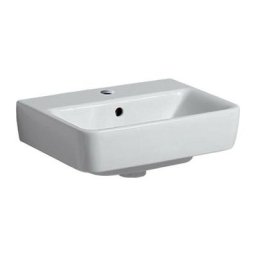 Lave-mains Geberit Renova Compact, Blanc, 45x17x34cm, trou de robinetterie au centre