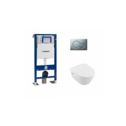 Pack wc Geberit UP320 + Cuvette Architectura d Villeroy + plaque Sigma Chromé Mat