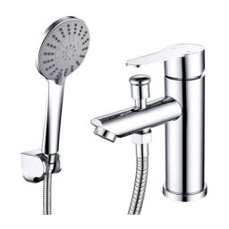 Mitigeur de Douche avec Douchette et Flexible de Douche Robinet de Douche Chromé pour Salle de Bain