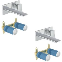 Lot de deux mitigeurs lavabo encastré Ideal Standard Conca chrome + Corps encastré