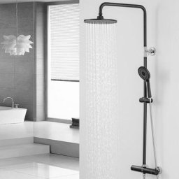 Cecipa - Système de douche avec set de douche thermostatique avec douchette 4 fonctions tringle de
