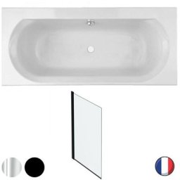Baignoire droite 170 x 75 Jacob Delafon Elise acrylique + Pare-bain Struktura 1 volet pivotant,