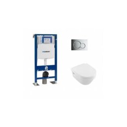 Pack wc Geberit UP320 + Cuvette Architectura d Villeroy + plaque Sigma Chromé Brillant