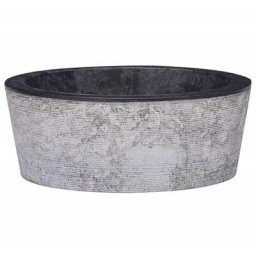 Lavabo à poser | Lavabo Vasque salle de bain | Noir Ø40x15 cm Marbre