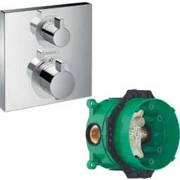 Hansgrohe - Lot Facade pour mitigeur et inverseur chromé + Corps encastré universel Ibox