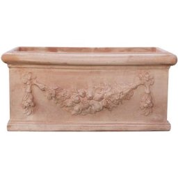 Biscottini - Boîte à fleurs en terre cuite festonnée 100% Made in Italy entièrement fait à la main