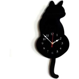 Diy Horloge Murale Acrylique Moderne Mignon Horloge Chat Secouant Queue Décoration Maison Mouvement
