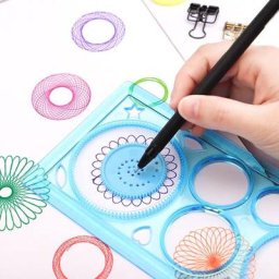 Règle en plastique multifonctionnelle pour enfants puzzle intéressant spirographe peinture