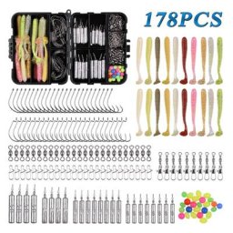 Dropshot Rig Fishing Tco Box Kit de leurre pour truite Hameçons farfelus Swivels Snaps