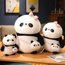 Jouet en peluche kawaii avec nœud pour enfants animal en peluche doux joli jouet avec sac