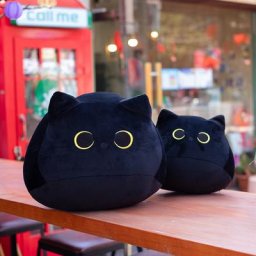 18cm/40cm/55cm oreillers en peluche douce en forme de chat noir poupée adorable Animal de dessin