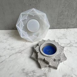 Moule en silicone de base de bougie en béton polygone pot de fleur succulente moule en résine