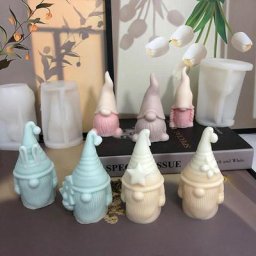 Moule à bougie Gnome de noël 3D en Silicone dessin animé sans visage savon artisanal parfumé
