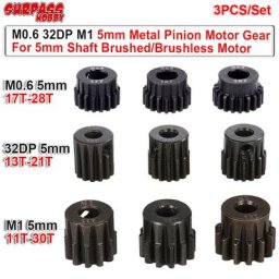 Engrenage à pignon en métal pour moteur sans balais pièces de voiture RC 1/8 5mm M0.6 32DP