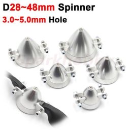 Hélice pliante en alliage d'aluminium argenté couvercle de spinner D28 D33 D38 D43 D48 mm diamètre