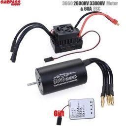 SURPASS HOBBY-Moteur Sans Balais RC 3660 2600KV 3300KV Capteur avec ESC 60A et Carte de Pigments
