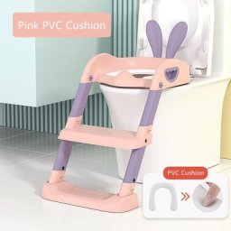 Pot Pliant avec Coussin pour Enfants Urinoir Ménager Marchepied Réglable Style Escalier