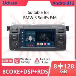 Autoradio Android 12 navigation GPS WiFi audio lecteur DVD 1 DIN pour voiture BMW E46 M3