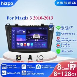 Autoradio Android pour Mazda 3 Mazda3 8 Go + 128 Go 2Din Limitation Vidéo 4G Carplay RDS DSP