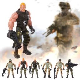 Ensemble de figurines d'action de soldats jouet militaire pour enfant 6 pièces