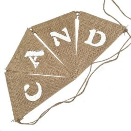 Candy Bar-Banderole en Toile de Jute Décoration de ixet de Mariage Uto 8268