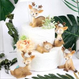 Sika Deer Cake Topper Décoration de gâteau Anniversaire ixdes travailleurs de mariage