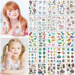 Tatouages temporaires de dessins animés pour enfants 10 pièces pour filles et garçons sirène