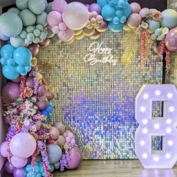 Toile de fond carrée à paillettes scintillantes pour fête d'anniversaire panneau mural décor de