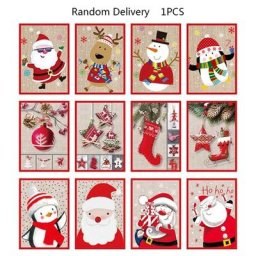 Carte de vœux de noël avec musique cartes postales d'invitation de nouvel an pour enfants P15F